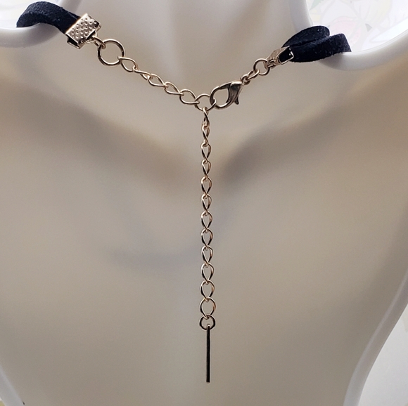 Mika Velvet Beaded Spacer Double Strand Choker - Picture 3 of 5